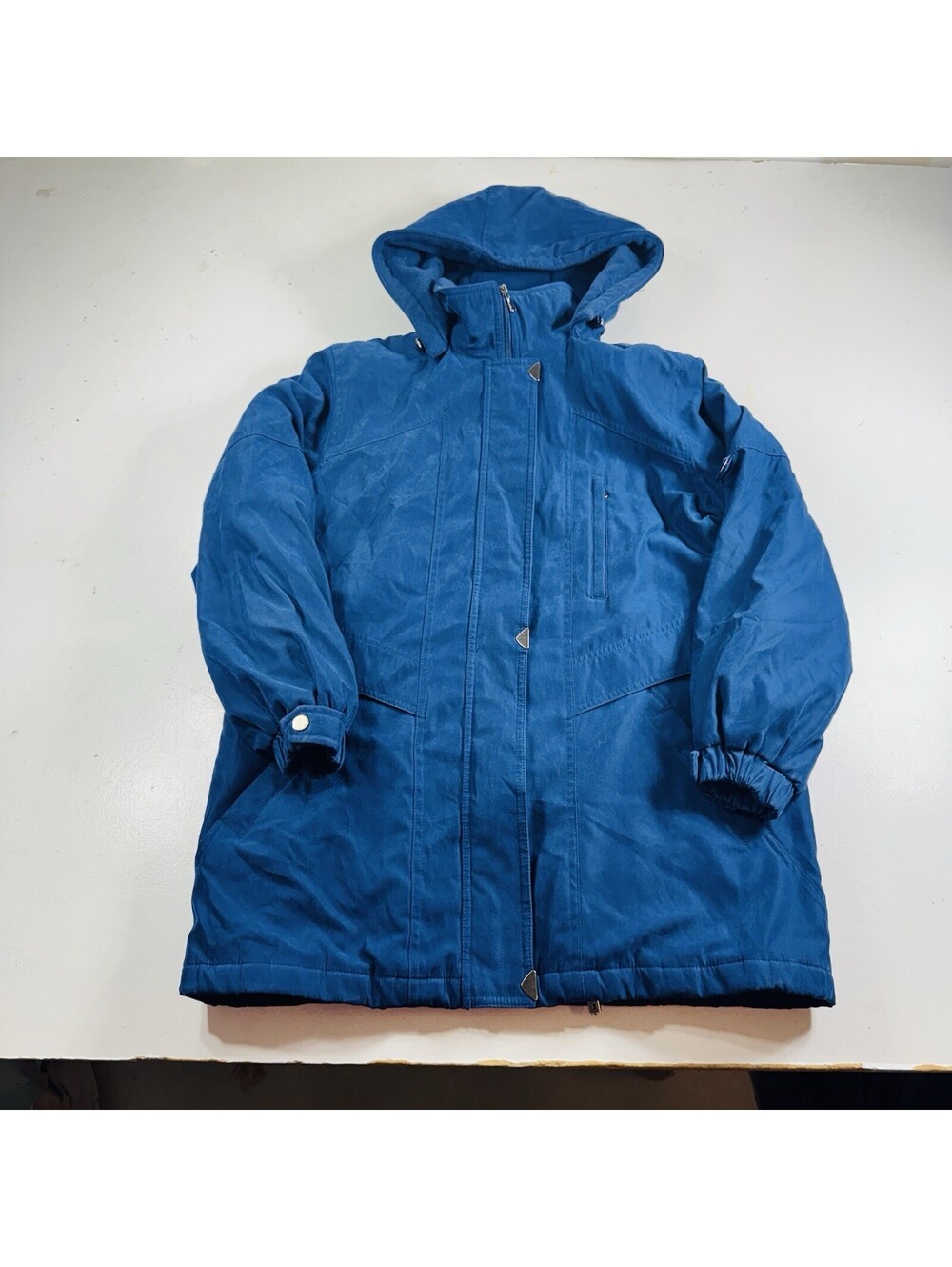 Mackintosh New England Coat Hooded Women’s Winter Jacket Size M Blue Full Zip
